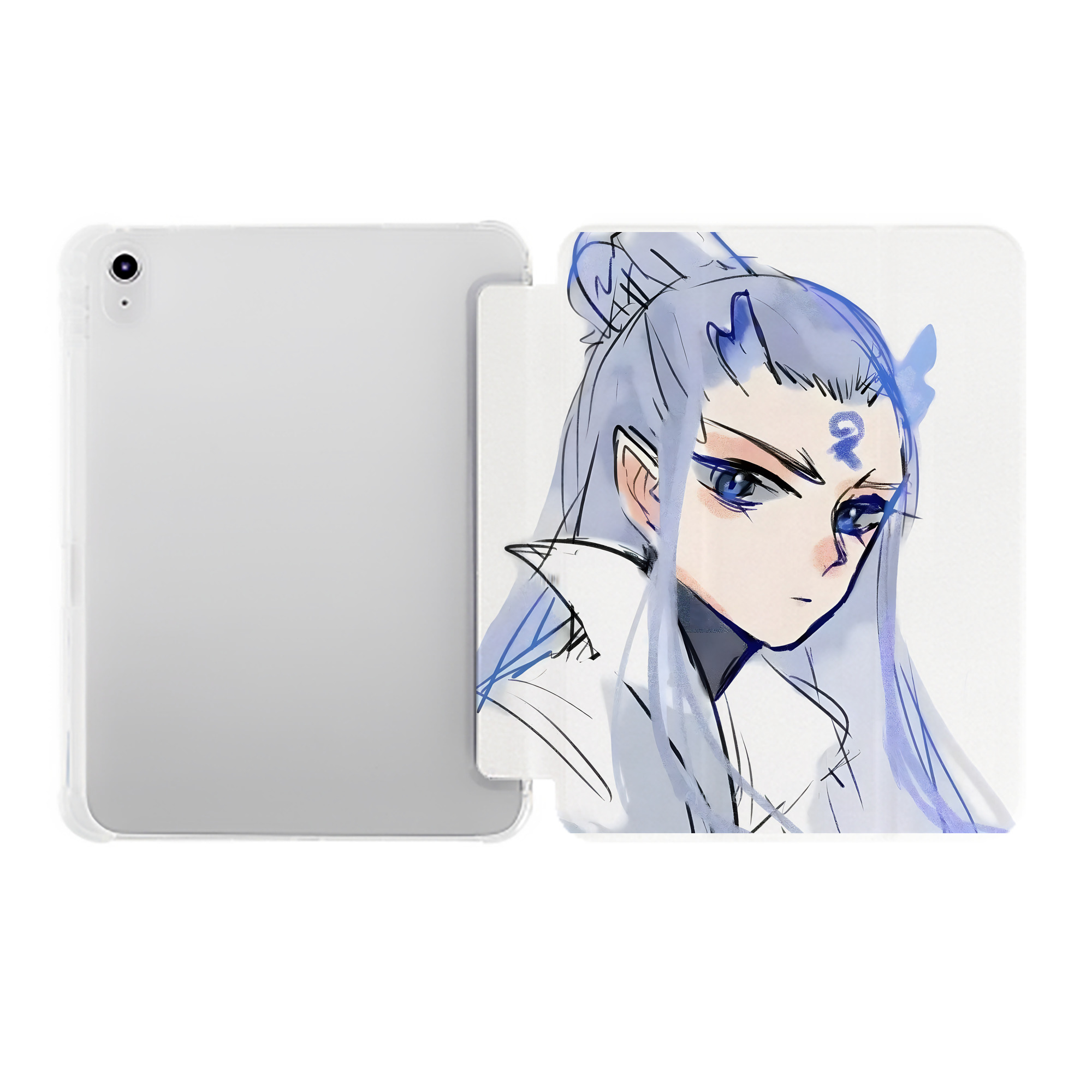 （画像用） Ne Zha 2 ナタ 魔童の大暴れ IPad ケース ペン収納付き 三つ折りスタンド PUレザー×シリコン 対応機種9.5/10.5/10.9インチ